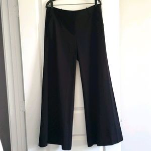 Black stretch, flare, wide leg dress pants